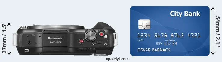 GF5 versus credit card top view