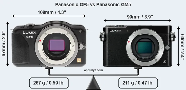 Size Panasonic GF5 vs Panasonic GM5