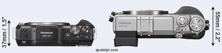 Compare GF5 versus GX7 top