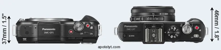 Compare GF5 versus LX7 top