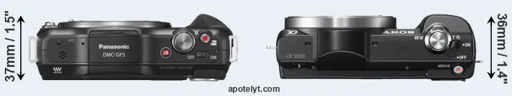 Compare GF5 versus A5000 top