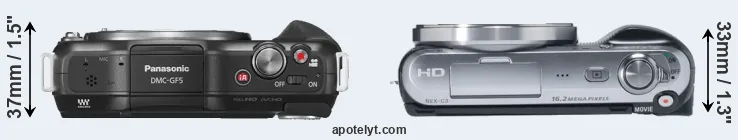 Compare GF5 versus NEX-C3 top