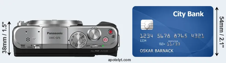 GF6 versus credit card top view
