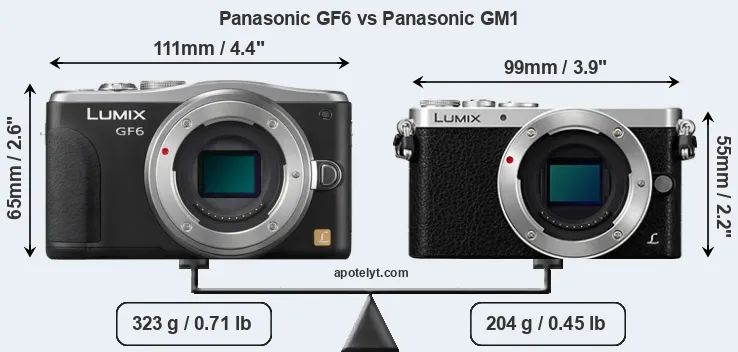 Size Panasonic GF6 vs Panasonic GM1