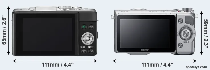 Comparison GF6 or NEX-5T rear