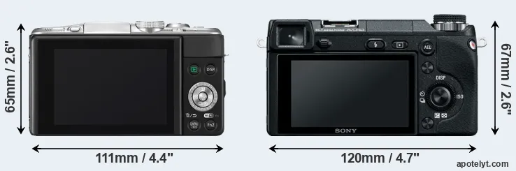 Comparison GF6 or NEX-6 rear