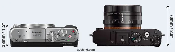 Compare GF6 versus RX1 top