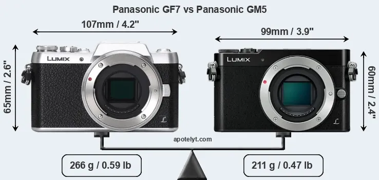 Size Panasonic GF7 vs Panasonic GM5