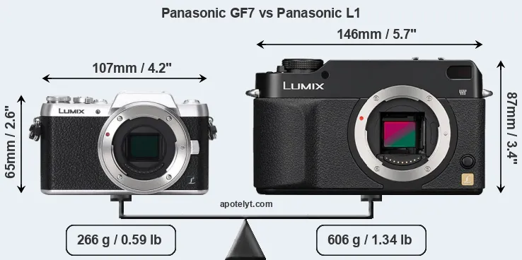 Size Panasonic GF7 vs Panasonic L1