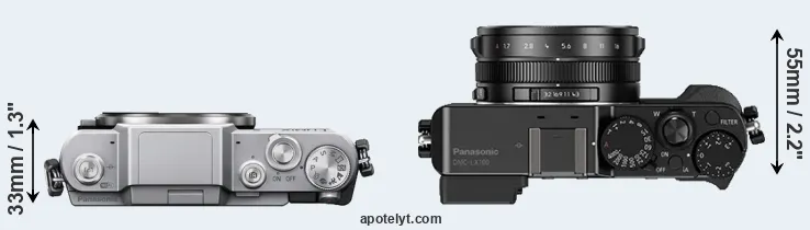 Compare GF7 versus LX100 top