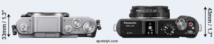 Compare GF7 versus LX5 top