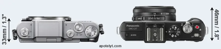Compare GF7 versus LX7 top