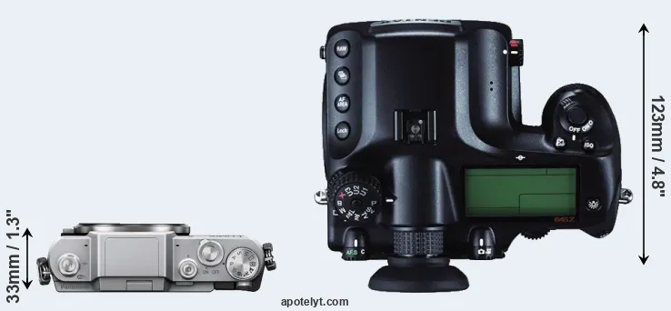 Compare GF7 versus 645Z top