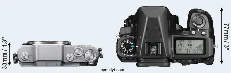 Compare GF7 versus K-3 II top