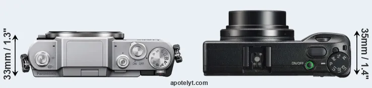 Compare GF7 versus GR IIIx top