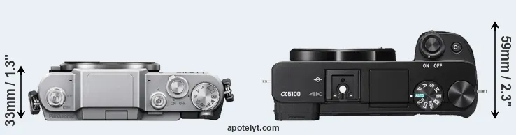 Compare GF7 versus A6100 top