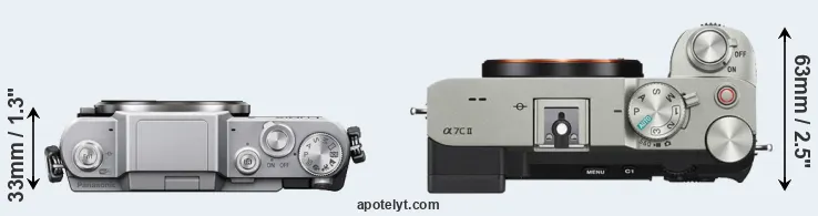 Compare GF7 versus A7C II top