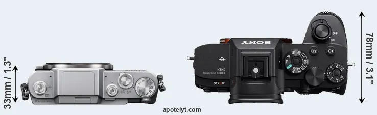Compare GF7 versus A7R IV top