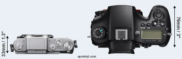 Compare GF7 versus A99 II top