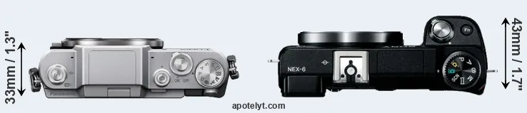 Compare GF7 versus NEX-6 top