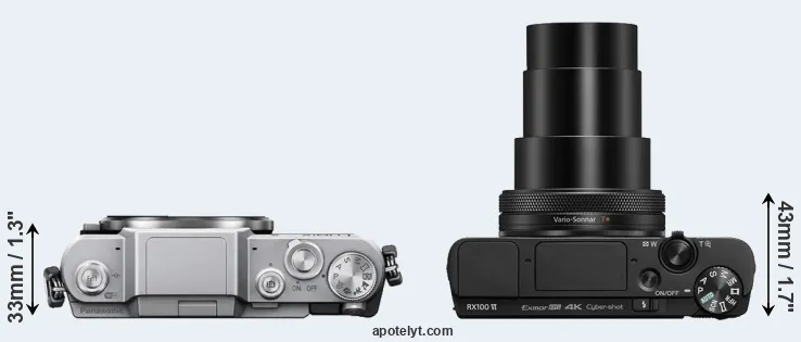 Compare GF7 versus RX100 VI top