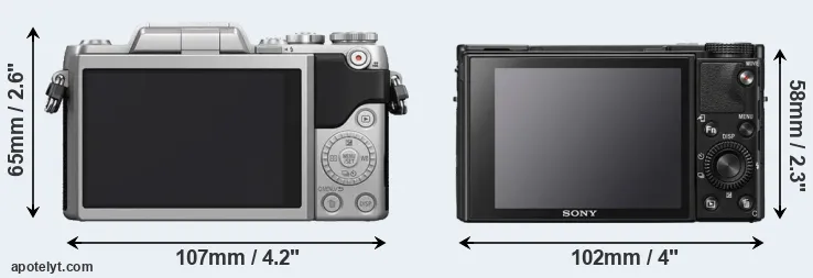 Comparison GF7 or RX100 VII rear