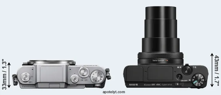 Compare GF7 versus RX100 VII top