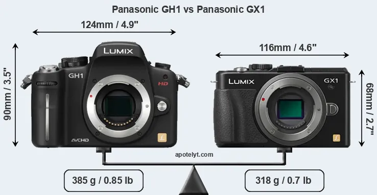 Size Panasonic GH1 vs Panasonic GX1
