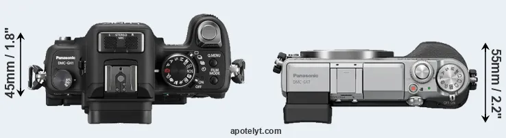 Compare GH1 versus GX7 top
