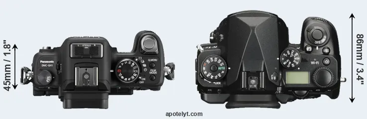 Compare GH1 versus K-1 II top
