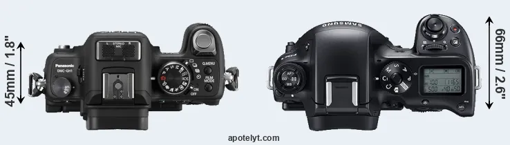 Compare GH1 versus NX1 top