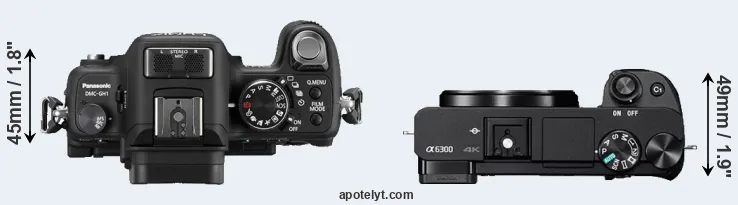 Compare GH1 versus A6300 top