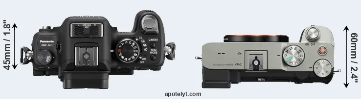 Compare GH1 versus A7C top