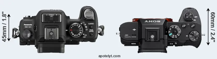 Compare GH1 versus A7S II top