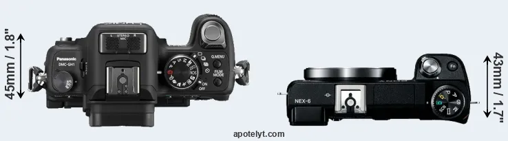 Compare GH1 versus NEX-6 top
