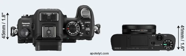 Compare GH1 versus RX100 IV top
