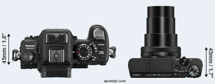 Compare GH1 versus RX100 VI top