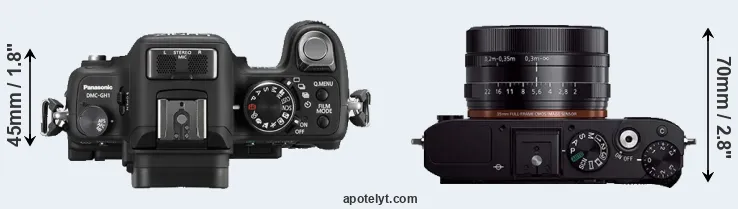 Compare GH1 versus RX1R top