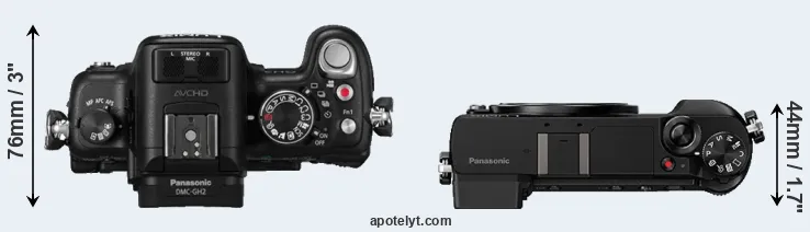 Compare GH2 versus GX85 top