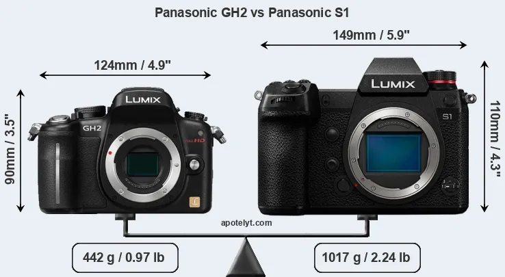Size Panasonic GH2 vs Panasonic S1