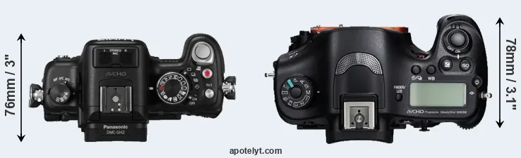 Compare GH2 versus A99 top