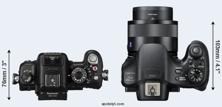 Compare GH2 versus HX400V top