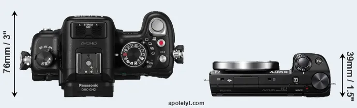 Compare GH2 versus NEX-5R top