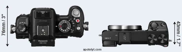 Compare GH2 versus NEX-7 top
