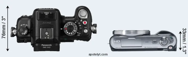 Compare GH2 versus NEX-C3 top