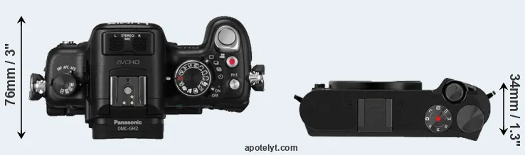 Compare GH2 versus M1 top