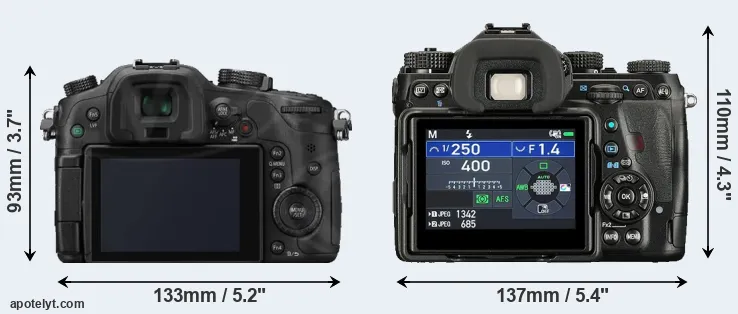 Comparison GH3 or K-1 II rear