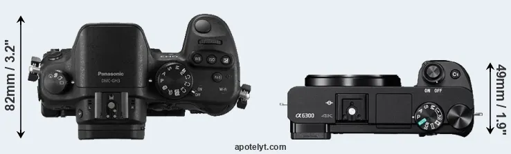 Compare GH3 versus A6300 top