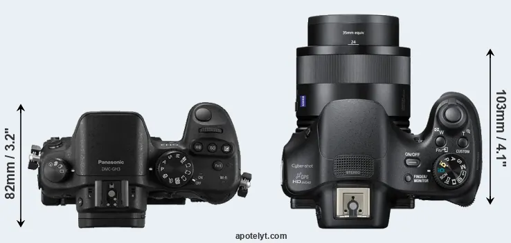 Compare GH3 versus HX400V top