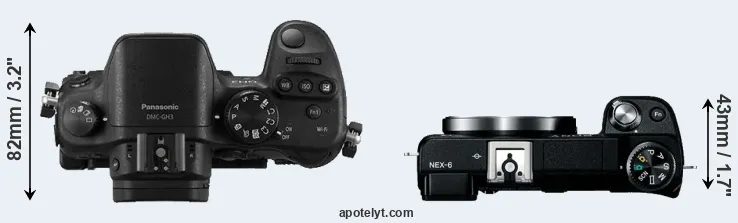 Compare GH3 versus NEX-6 top